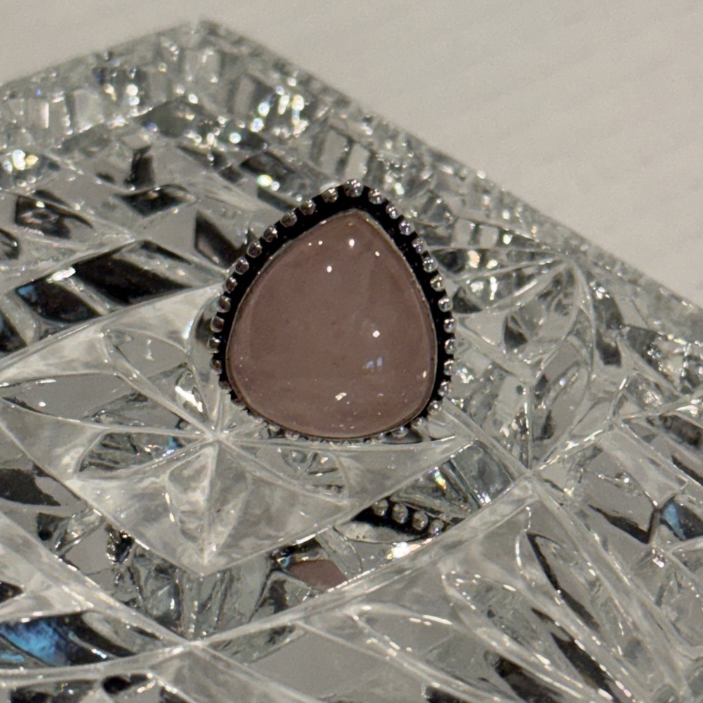 🆕 Genuine Rose Quartz Ring in 925 Sterling Silver – Size 7 🆕 - Picture 3 of 9